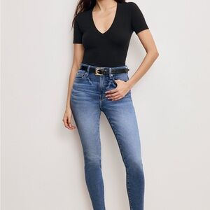 Good American Dark Blue Good Waist Crop Skinny Jeans
